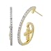18k Yellow Gold Plated Sterling Silver Diamond Accent Cross Earrings image 2
