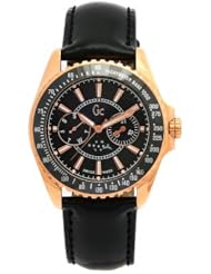 GUESS Womens 41006M2 GC Black Leather Black Dial Watch