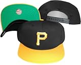Pittsburgh Pirates Black/Yellow Two Tone Snapback Adjustable Plastic Snap Back Hat / Cap