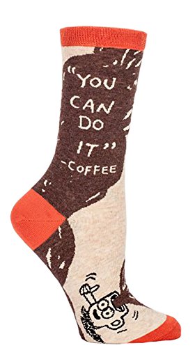 Blue Q Unisex-Adult You Can Do It Coffee Socks OS Brown