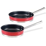 BEEM F3000.015 Bellina Plus Bratpfannenset, ca. 20 x 4.0 cm und 24 x 4.5 cm, feuerrot