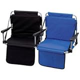 New Club Fun Stadium Seat Black Durable Metal Tube Frame Spring Loaded Bleacher Hooks Arm Rests