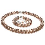 PearlsOnly Parure Weave en Perles Rose 6-7mm A Eau douce