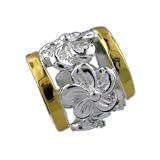 P392TT--Plumeria Bead Pendant--Hawaiian Silver Jewelry