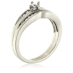 ensemble nuptiale de diamant de l'or 10k blanc