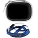 Black Premium Universal Bluetooth Headset Pouch Carrying Case + Universal Blue Neck Strap Lanyard for Jabra BT125 BT135 BT160 BT185 BT2040 BT3010 BT350 BT5010, Nokia BH-900 BH-803 BH-800 BH-703 BH-700 BH-602 BH-302 BH-211 BH-202 BH-208 BH-201 HS-26W, BlueAnt Z9 Z9i X3 V1 V12, Samsung WEP700 WEP500 WEP 350 WEP301 WEP210 WEP200 WEP180, Plantronics Discovery 925 665 655 645 640E Plantronics Voyager 855 815 510