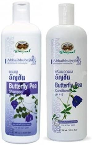 Abhibhubejhr Butterfly PEA Shampoo 300ml and Abhibhubejhr Butterfly PEA Conditioner 300 Ml. For Strong Silky Volume Free Tracking Number