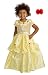 2 Item Bundle: Little Adventures Belle (Yellow Beauty) Princess Dress up Costume + Hair Bow - Girls Ages 3-5 - Machine Washable!