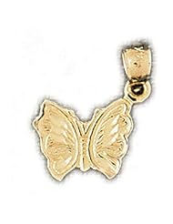 Dazzlers Solid 14k Gold Butterfly Charm Pendant Available in three colors from jewelsberry (weights: 1.0 grams only)