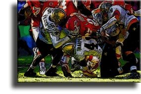 Completely Handpainted American Football Sport Painting, Custom Order FL3436, Oil on Canvas, with Option to Paint Jerry, Brett & Co. from Any Other Favorite Photograph or Picture, Unframed, Size 16