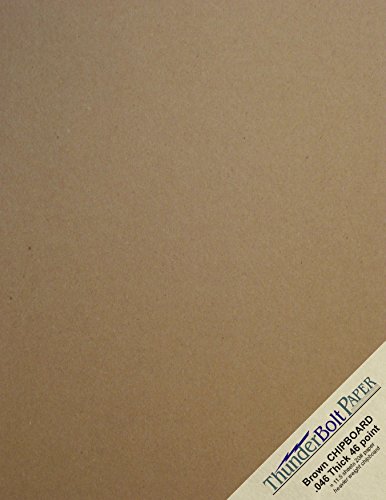 25 Sheets Chipboard 46pt (point) 8.5 X 11 Inches Heavy Weight Letter Size .046 Caliper Thick Cardboard Craft|Packaging Brown Kraft Paper Board