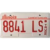 Illinois Land of Lincoln Truck License Plate with Red Numbers 