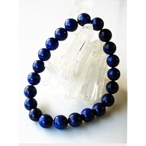 【クリックで詳細表示】アフガニスタン産 最高級 AAAAクラス 天然ラピスラズリ ブレスレット(8mm珠)