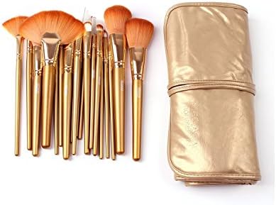 Megaga Makeup Brushes-21pc Studio Pro Makeup Make Up Cosmetic Brush Set Kit w/ Leather Case - For Eye Shadow, Blush, Concealer, Etc (Gold)