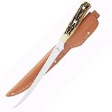Schrade Fixed Blade Knives Uncle Henry's Steelhead Fillet Staglon Handle Leather Shealth Blade Material Stainless New