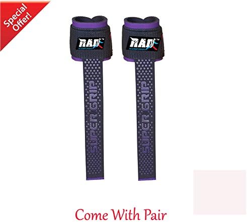 RAD Super Padded Weight Lifting Training Gym Bar Straps Wrist Support Purple New