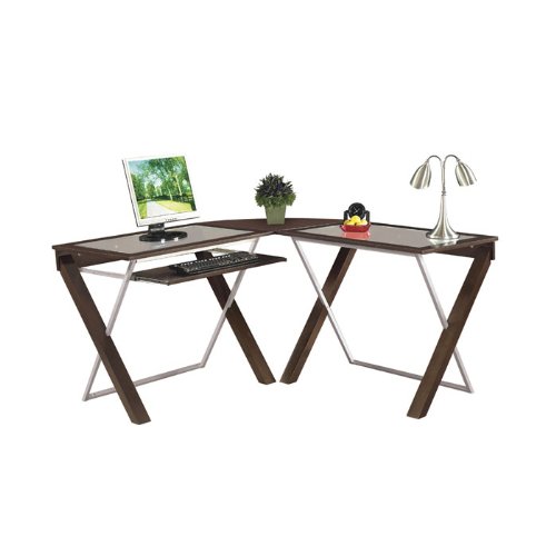 Check For Discount Price For Office Star XT25L Shaped Computer Desk, Espresso Silver Accents