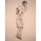 Basketball Player Female Iron Sports Shadow Decorative Wall Art