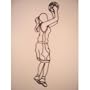 Basketball Player Female Iron Sports Shadow Decorative Wall Art