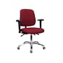 Perch Multi-Task Office Desk Chair in Chrome 17" - 22" (Soft Floor Casters/Burgundy Fabric)