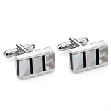 41iyVQT6KqL. SL160  Unique Mens Cufflinks Stainless Steel & Sea Shells (Ivory Shore)   Free Shipping