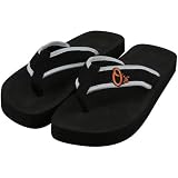 MLB Baltimore Orioles Unisex Basic Flip Flops - Black (Small)