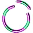 16 Gauge 3/8 Green Purple Anodized Titanium Segment Ring