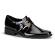 Mens Black Loafter Shoe Vampire Costume Shoe Bat Buckles