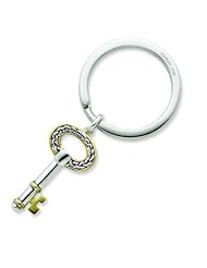 Sterling Silver & Gold-plated Key To Success w/ Stainless Steel Keychain.