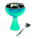 A di Alessi ""BIG LOVE"" Eisbecher in Edelstahl blau + Eisl&ouml;ffel aus Edelstahl