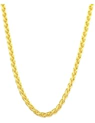 14 Karat Yellow Gold 1.3-mm Round Wheat Chain (16 Inch)