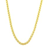 14 Karat Yellow Gold 1.3-mm Round Wheat Chain (16 Inch)