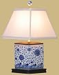 Unique Asian Design Lighting - 16" Blue & White Vase Oriental Style Fine Table Lamp