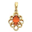 14K Yellow Gold Mexican Fire Opal Pendant