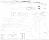 Full Scale Plans for the Gibson ES335 archtop Jazz Electric Guitar