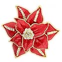 Jewelry-Austrian Crystal Poinsettia Brooch SZ One Size