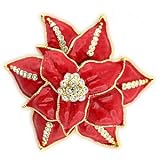 Jewelry-Austrian Crystal Poinsettia Brooch SZ One Size