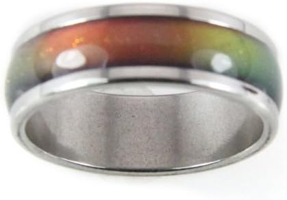 8mm Solid Heavy Gauge Stainless Steel New Thinner Band Mood Ring 70's Style Not Cheap Very Good Quality