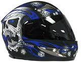 VIPER RS-44 SKULL MOTORCYCLE HELMET Blue/Black With Free Dark Visor S (55-56 Cm)
