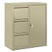 Edsal 3801PU Steel Pre-Assembled Combo Cabinet with 3 File Drawers, 36" Width x 42" Height x 18" Depth, Putty