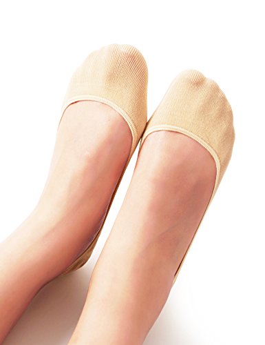 Vero Monte 4 Pairs Womens Cotton Low Profile No Show Liner Socks *Non-Slip*