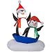 Lighted Airblown Penguins on Saucer - 8'