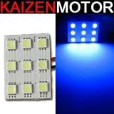 High Quality 1x NEW Car Interior Blue Color (8 LED Panel) with 3 Universal Fit Adapter