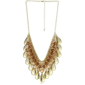 RAIN Gold-Tone Teardrop and Beaded Necklace