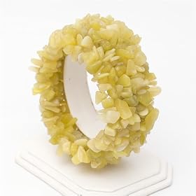 Cute Stretchy Lime Green Jasper Web Chip Bracelet by Peridot Bracelets