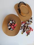 Cowboy Hat Gift Box of 10 Individually Wrapped Turin Chocolate Candies - Malibu Rum, Kahula, Baileys, Grand Marnier (Non-alcoholic)