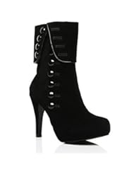 Shoes: Pumud Women Faux Suede High Stiletto Heel Fashion Martin Boots (5 B(M) US, Black)