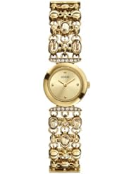 GUESS Womens U0220L2 Polish & Sparkle Crystal Gold-Tone Bracelet Watch