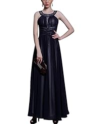 A-line Sequined Beaded  Jeweled Sleeveless Cocktail Round Neck Chiffon/Satin Homecoming Dress/Prom Dress/Wedding Party Dress  With Ruffles