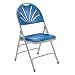 National Public Seating 1100 Series Steel Frame Polyfold Fan Back Double Hinge Folding Chair with Triple Brace, 480 lbs Capacity, White (Carton of 4)